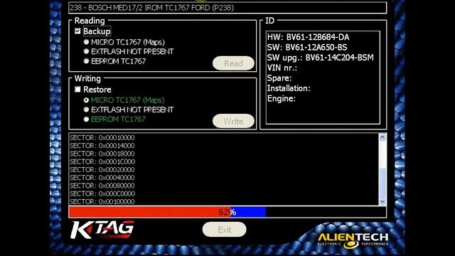 Запись  MED17.2 KTag Tricore TC1767