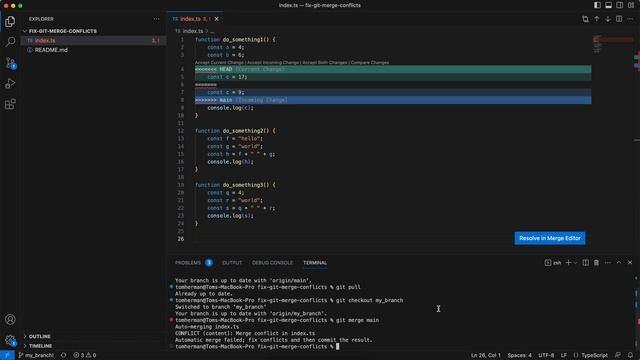 How to FIX GIT MERGE CONFLICTS | Including 2 Examples How Can Git Merge Conflicts Can Happen смотреть онлайн