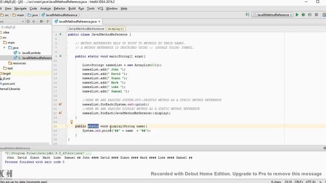 JAVA 8 METHOD REFERENCE DEMO смотреть онлайн