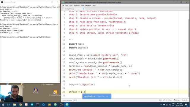 Using Psychopy and Python for Sound Experiments (video 2.1): Practice playing sound using pyaudio смотреть онлайн