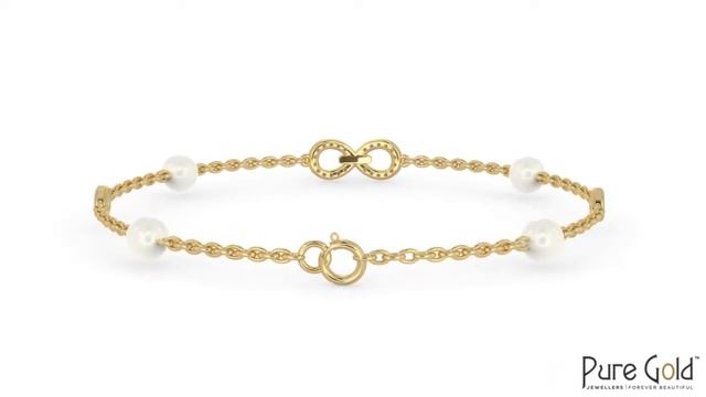 18 Karat Gold Infinity Clasp Diamond Pearl Bracelet - PGBRG19823 смотреть онлайн