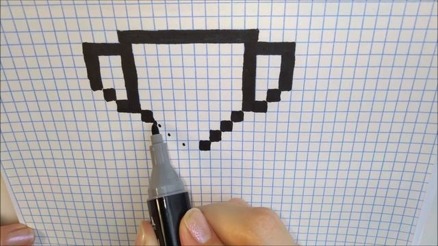 Как нарисовать КУБОК по клеточкам в тетради! #38 - #pixelart смотреть онлайн