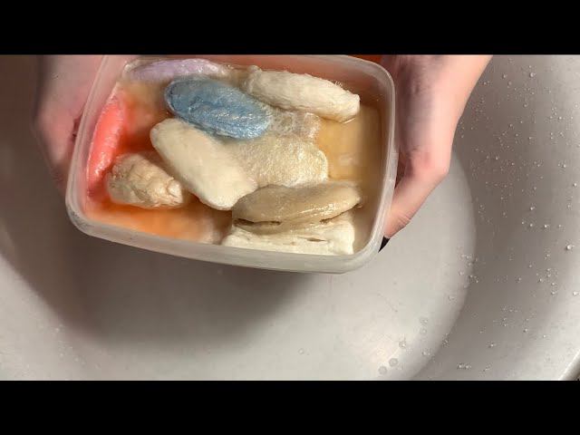 ASMR/mushy Soap/plastic Sponge #soap #soakedsoap #mushysoap #sponge