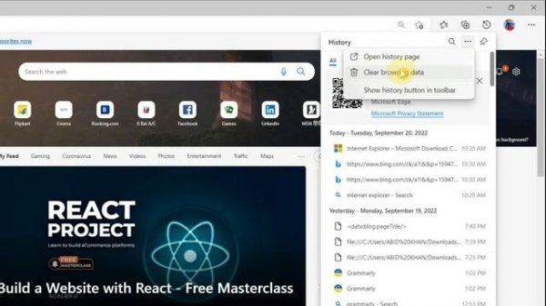 Microsoft Edge me Browsing History kaise Delete kare | Microsoft Edge Search history