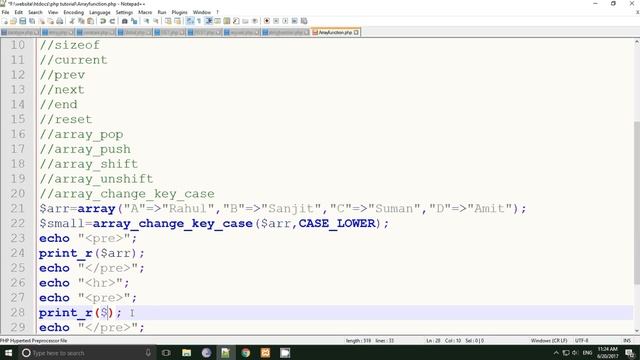 php tutorial in hindi part 31 Array Function in PHP array change key case Function смотреть онлайн