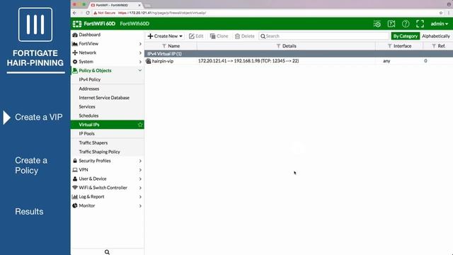 FortiGate Cookbook   FortiGate Hair Pinning 5 4