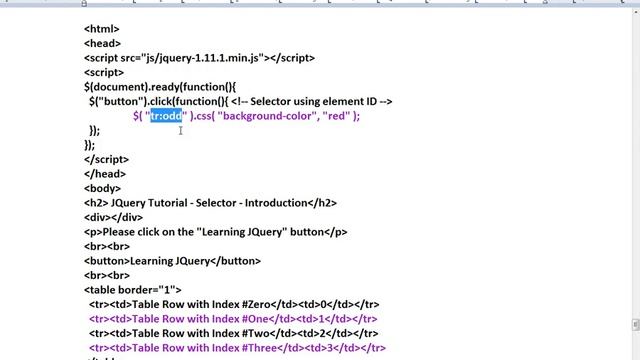 JQUERY ODD SELECTOR DEMO смотреть онлайн