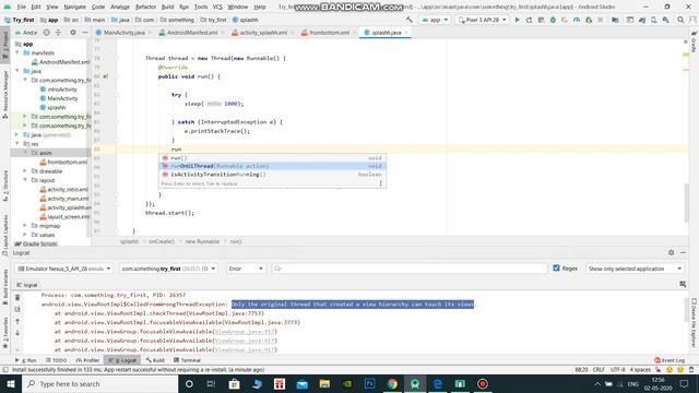 Only the original thread that created a view hierarchy can touch its views. Android studios смотреть онлайн