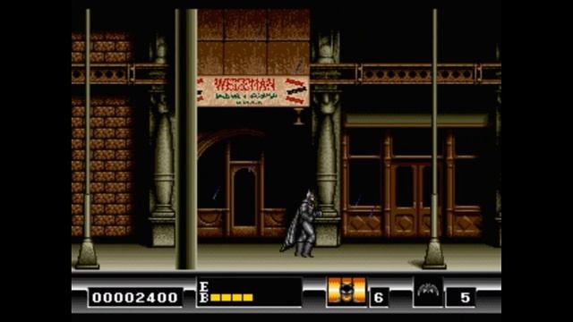 Sega Mega Drive 2 (Smd) 16-bit Batman Level 1 Gotham City Street