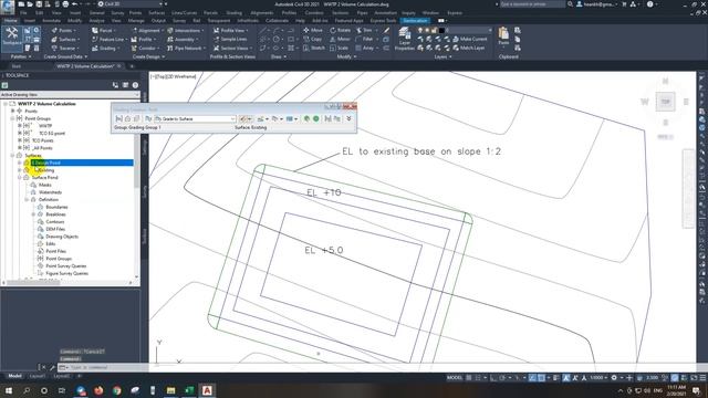 Civil 3D 2021 "How to Volume Calculation for Pond Use Feature Line and Grading" смотреть онлайн