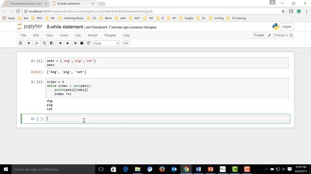 Python tutorial while loop смотреть онлайн