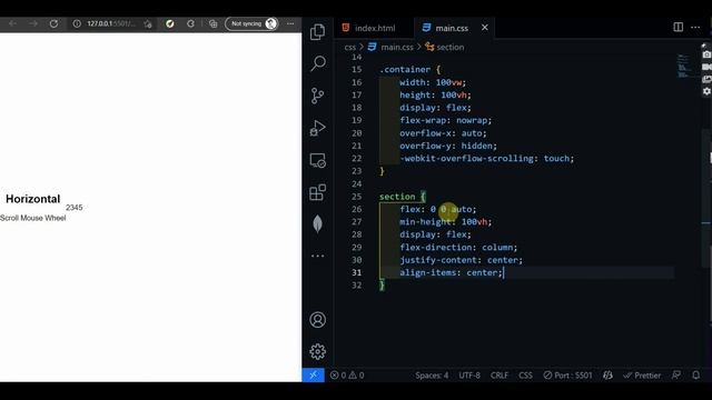Html Css JavaScript Horizontal Mouse Wheel Scroll. смотреть онлайн