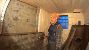 Отделка и утепление бани внутри.