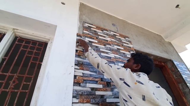 Wall Tile Techniques_Portico 3D Front Wall Tile design installation with Perfect|Wall Tile design смотреть онлайн