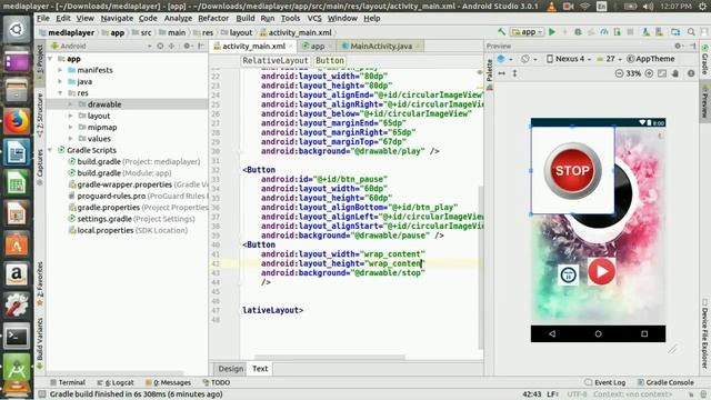 How To Make a music media player by using Android Studio|| 2018 || смотреть онлайн