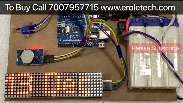 LED Display clock with automatic intensity control Arduino project смотреть онлайн