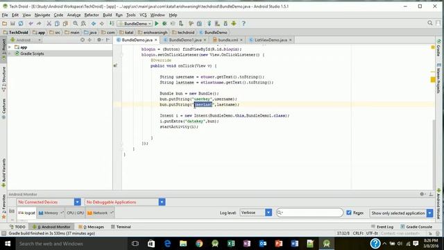 Lesson 28 (Android Studio) Extract Bundle Data to next Activity смотреть онлайн