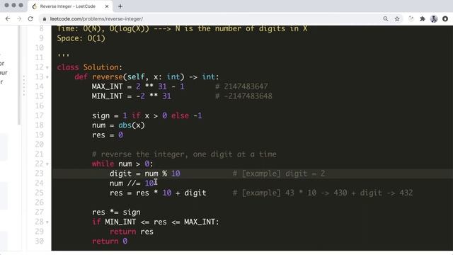Reverse Integer - LeetCode Solutions #7 (Python) смотреть онлайн