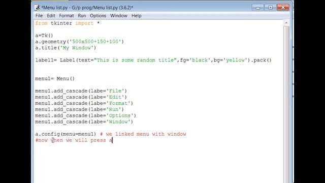 Adding Menulist in Menu on Window in Python смотреть онлайн