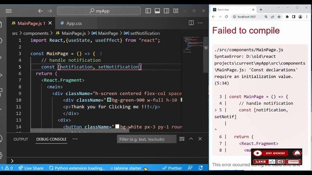 3 Seconds Auto Notification on Button Click with React Hooks смотреть онлайн