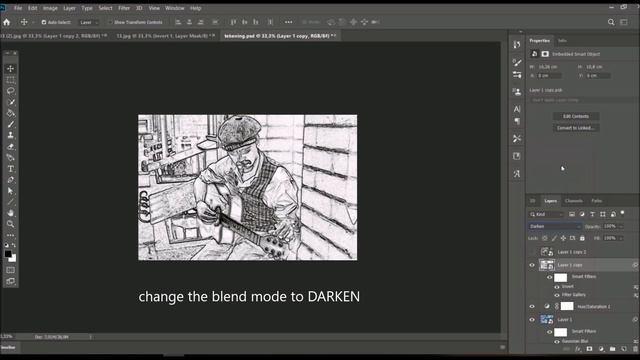 Charcoal drawing effect | PHOTOSHOP TUTORIAL смотреть онлайн