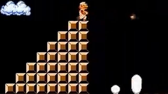 Super Mario Bros с анимацией облаков и травы смотреть онлайн