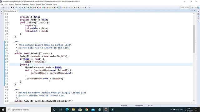 Find middle node in a Singly Linked List in Java ? || Find middle element of List in Single pass ? смотреть онлайн