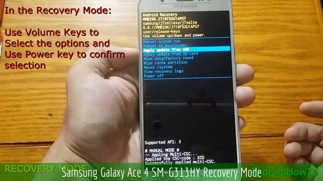 Samsung Galaxy Ace 4 SM-G313HY Recovery Mode смотреть онлайн