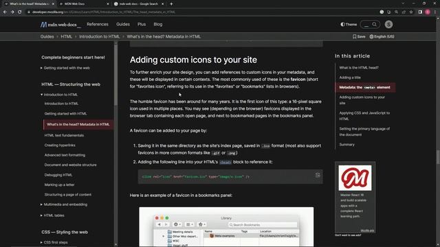 Learn HTML | MDN Web Docs_ What's in the Head? Metadata in HTML смотреть онлайн
