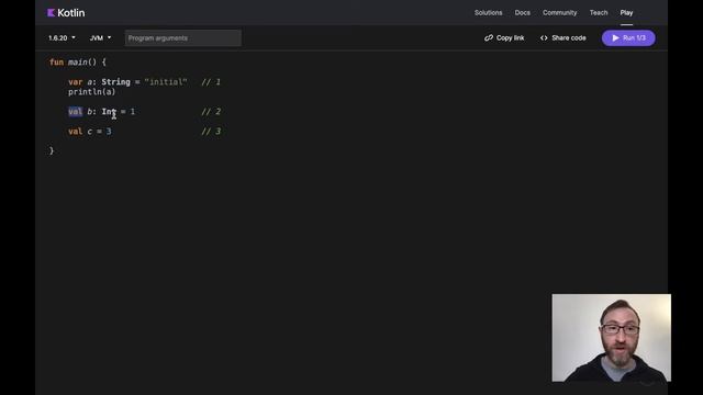 Kotlin Tutorial by Example #6 - variables - initialization, var mutable, val immutable смотреть онлайн