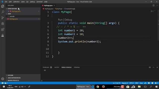 دورة جافا كاملة - حلقة 5 : شرح Arithmetic operators & طريقة كشف أخطاء في ملف Java смотреть онлайн