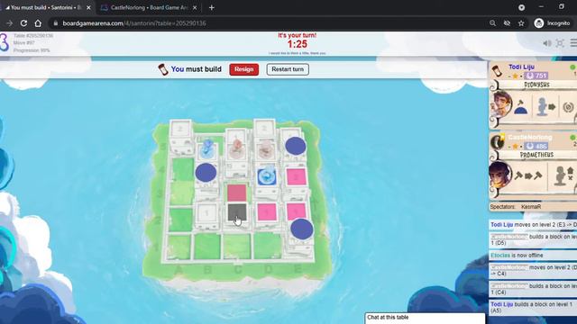 Santorini BGA: Dionysus (Todi Liju) vs Prometheus (CastleNorlong) [commentary] смотреть онлайн