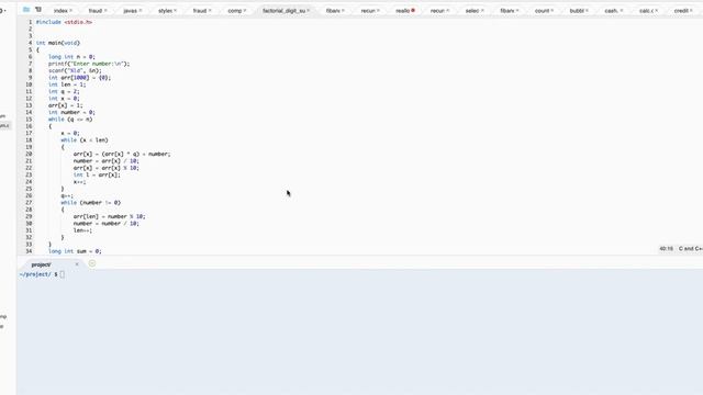 CS50 Final Project - C program to calculate sum of digits of factorials of large numbers смотреть онлайн