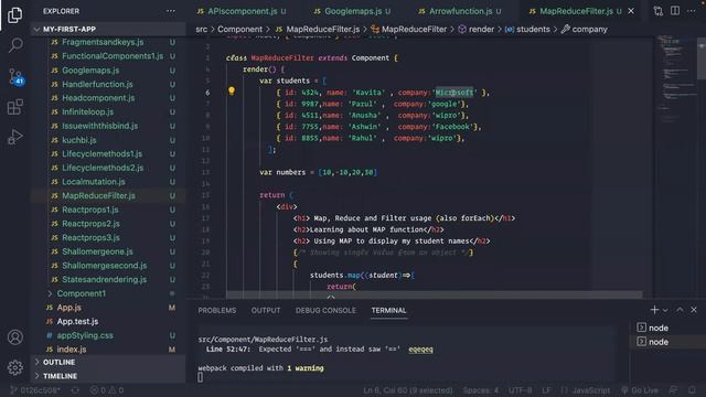 React tutorial: MAP, filter, reduce and forEach смотреть онлайн