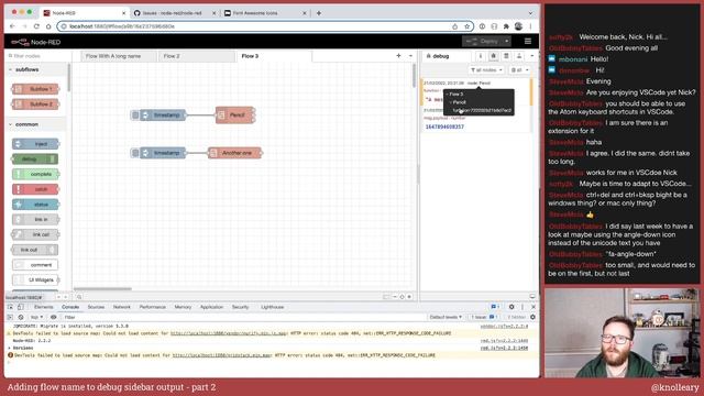 Add flow name to debug sidebar output, part 2 - developing node-red stream - 21st March 2022 смотреть онлайн