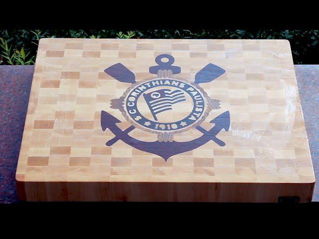Making "S.C.Corinthians Paulista" end grain cutting board смотреть онлайн