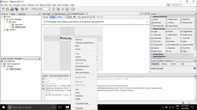 SEA Java Tutorial 2 - HOW TO USE LABEL IN NETBEANS IN TAMIL смотреть онлайн