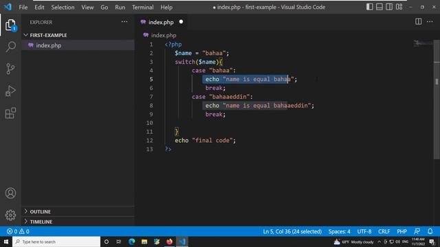 20- الجملة الشرطية PHP switch Statement смотреть онлайн