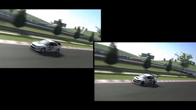 GT5 - Race Modified WRX STi VS Race Modified Lancer Evo - Split Screen Laps смотреть онлайн