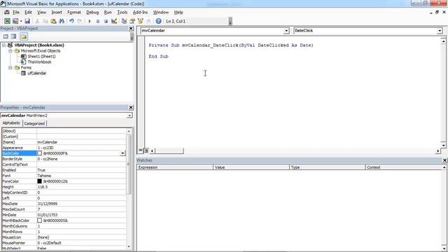 Excel Pop-up Calendar #11 Insert Date Into Cell from MonthView Control (VBA) смотреть онлайн
