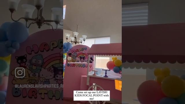 Hello Kitty Birthday Party full set up #balloons #howto #partyrentals #hellokitty #art #candycart смотреть онлайн