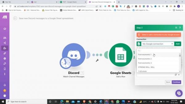 Send Discord Channel Message to Google Sheets- Discord Google Sheets Integration