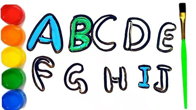 Let's learn how to draw glitter Alphabets | Painting, Drawing & Coloring for Toddlers & Kids смотреть онлайн