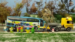 Мультик про Машинки. Желтый автобус, Трактор, Автовоз и Полицейская машина. МанкиМульт