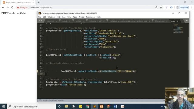 #5 Inserindo conteúdo nas Celulas PHP Excel. смотреть онлайн