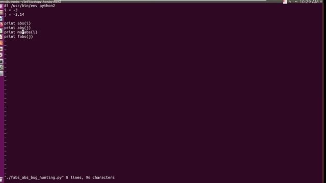 Python2 | fabs vs abs, Bug Huntting, NameError name 'fabs' is not defined смотреть онлайн