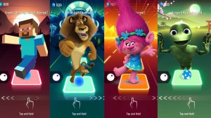 Minecraft VS Madagascar VS TROLLS VS Alien Dance EDM Rush Tiles Hop Coffin Dance