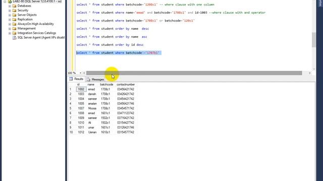 Learn Sql server in hindi/urdu part-4 (Not Operator and Order By Clause) смотреть онлайн