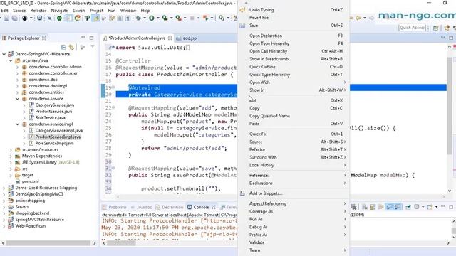 CRUD in SpringMVC + Hibernate and MySQL - Hướng Dẫn Thêm 1 Sản Phẩm Mới Xuống Database Part 2 смотреть онлайн