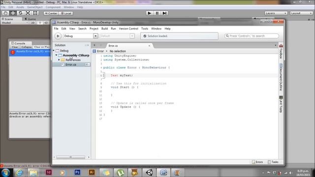 Unity Errors: CS0246: type or namespace not found смотреть онлайн